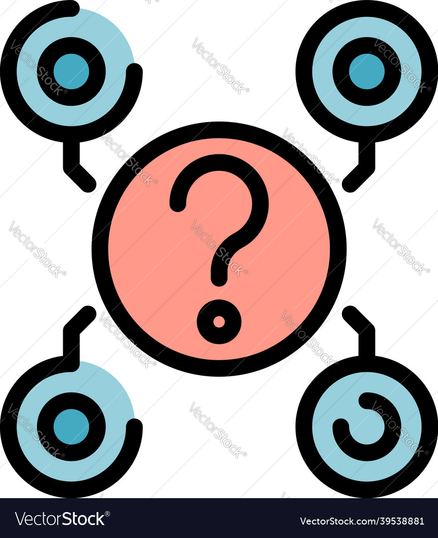 Question Interaction Icon Color Outline Royalty Free Vector