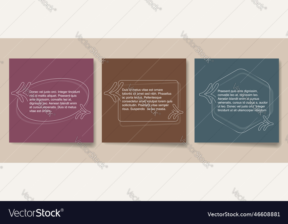 Quotes template in three decorative frames