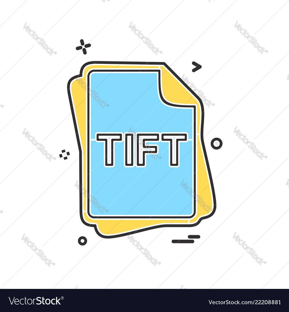 Tift file type icon design vector image Tift file type icon design