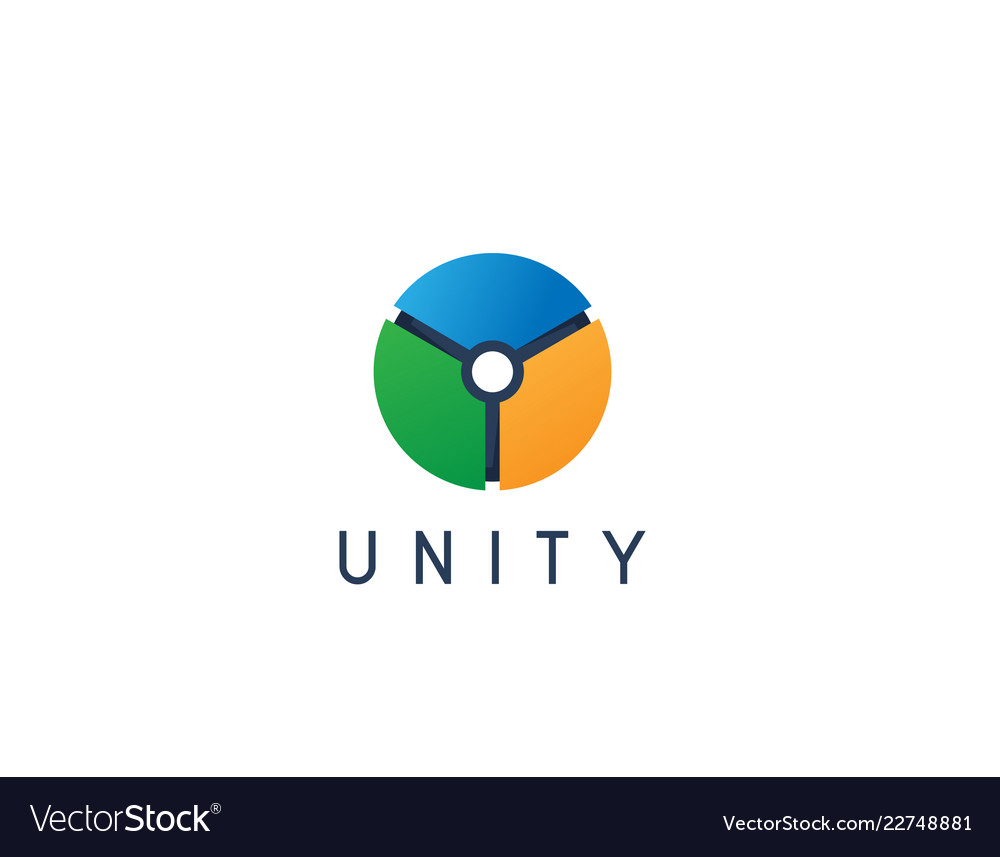 Unity shape connecting cercle logo design