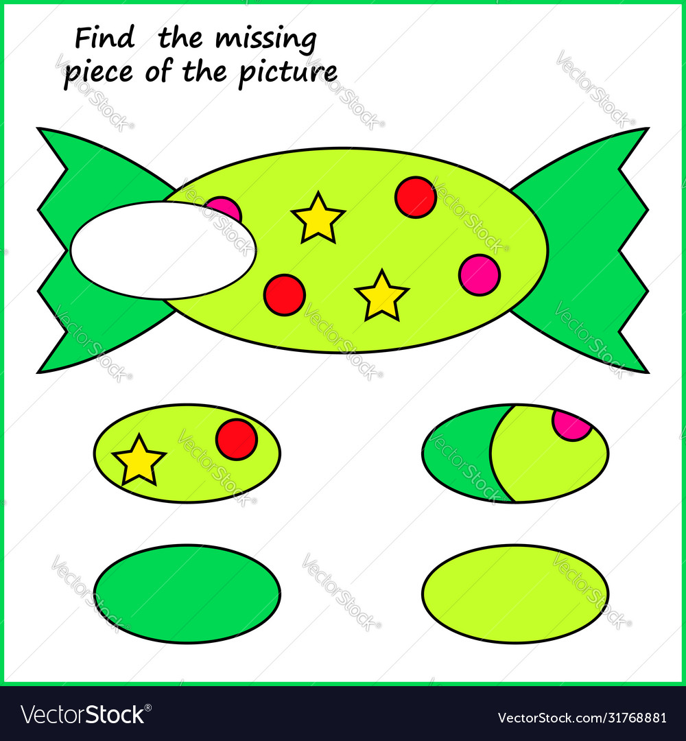 Visual logic puzzle find missing piece