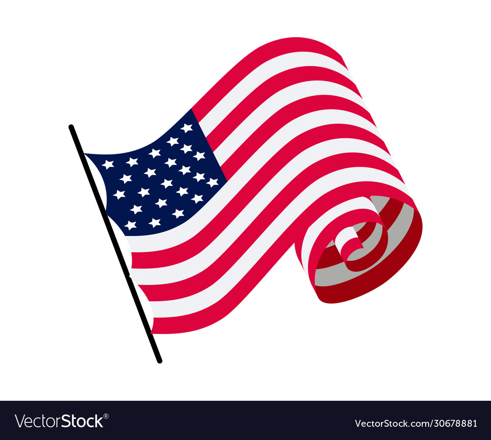 Waving flag united states america vector image Waving flag united states america