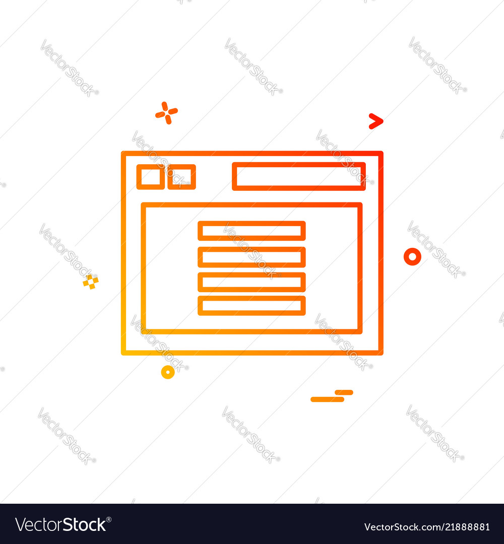 Web layout icon design vector image Web layout icon design