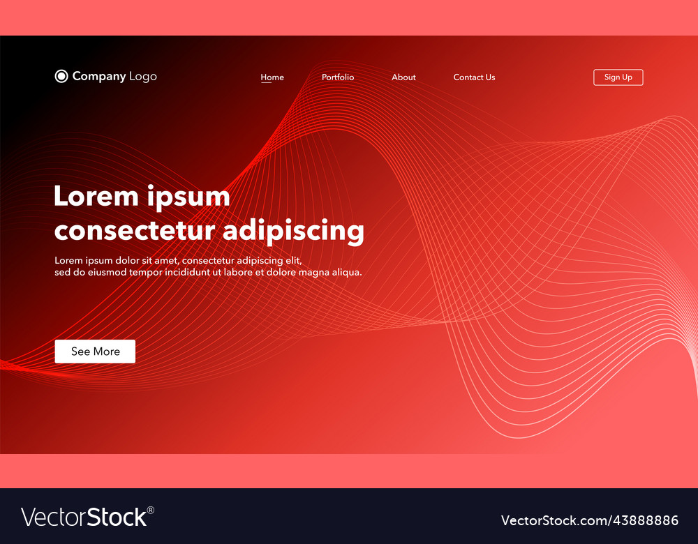 Abstract background website landing page template vector image Abstract background website landing page template