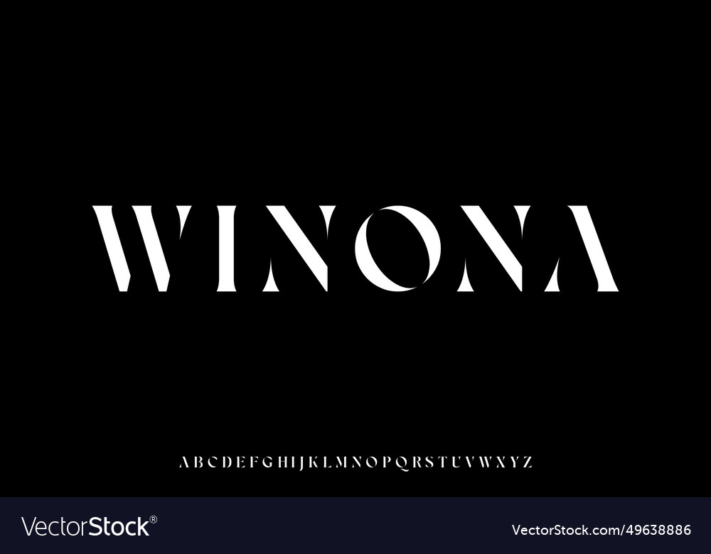 Abstract elegant stencil type alphabet display