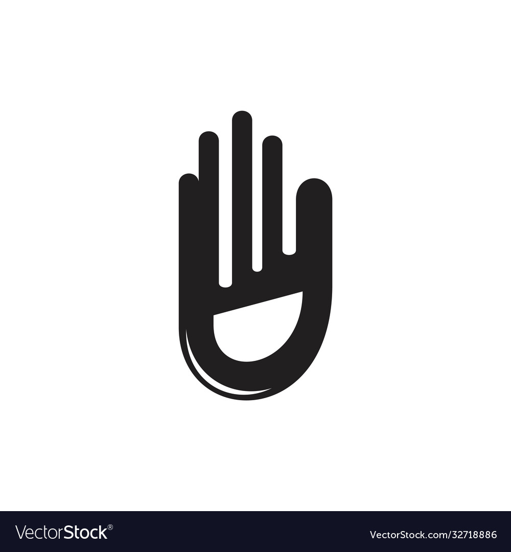 Abstract motion hand palm logo Royalty Free Vector Image