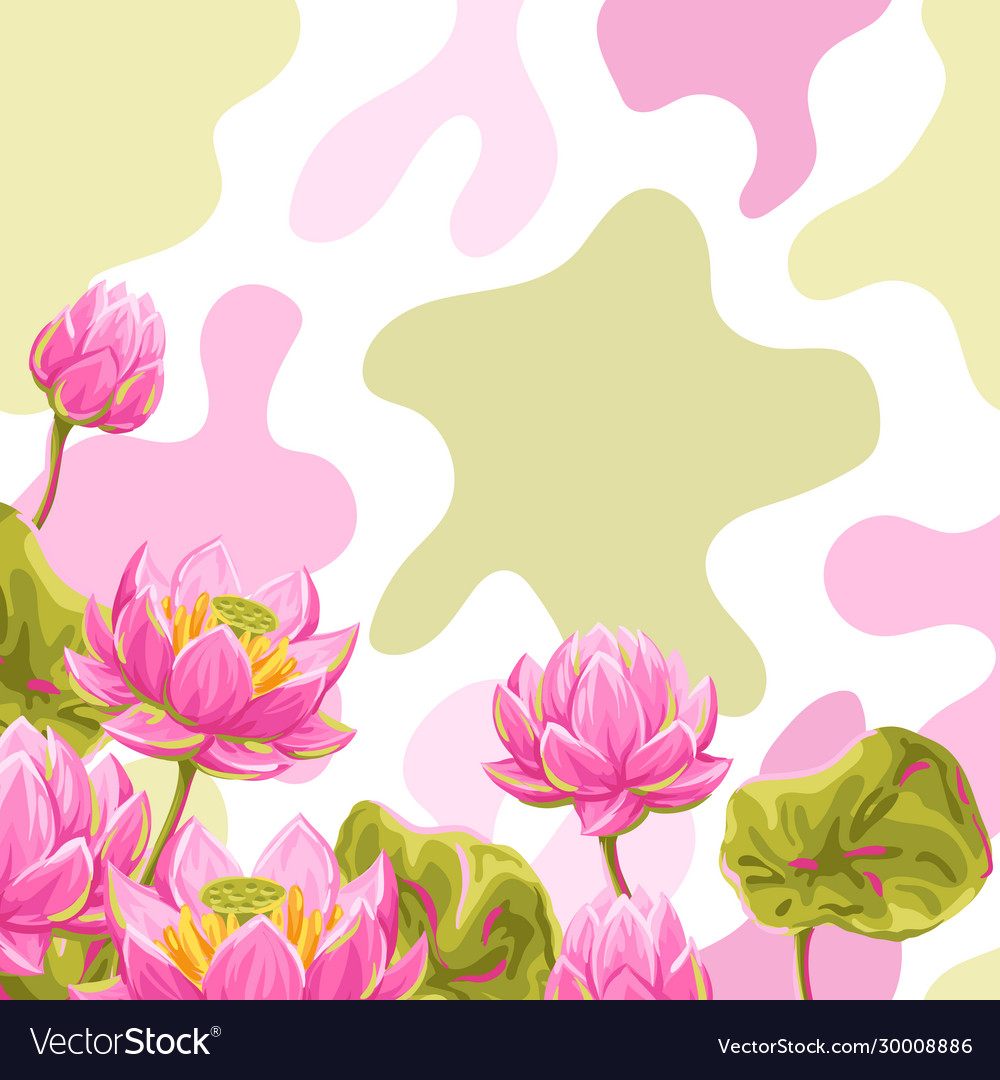 Background with lotus flowers water lily