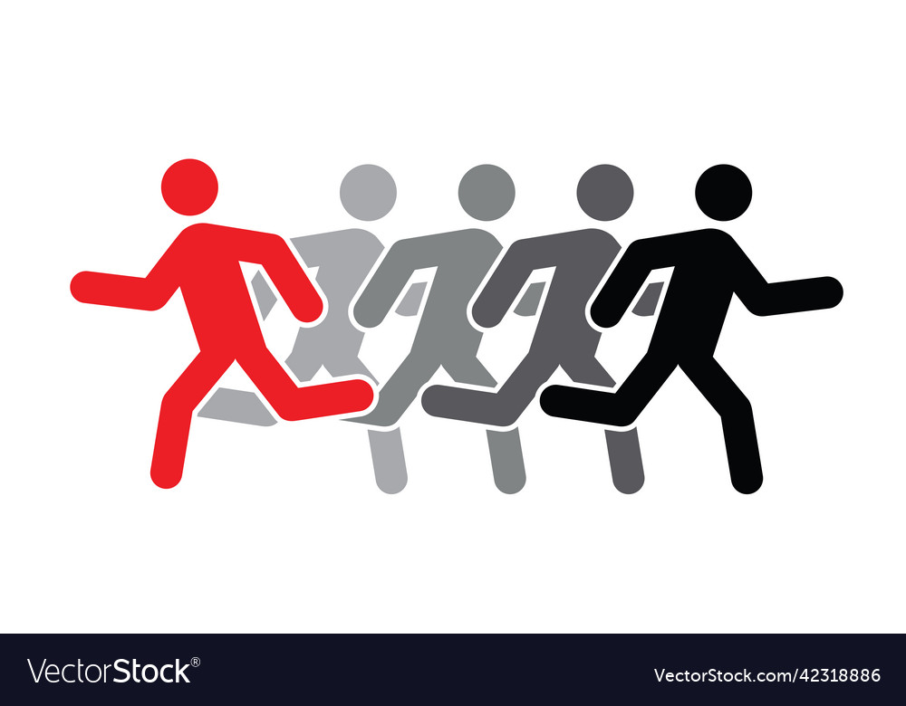 Running stick man Royalty Free Vector Image - VectorStock