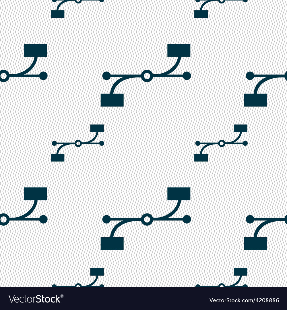 Bezier curve icon sign seamless pattern