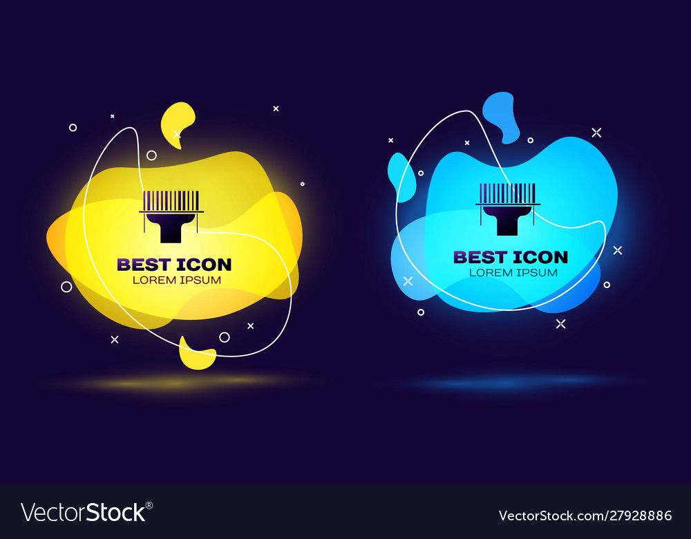 Black Scanner Scanning Bar Code Icon On Dark Blue Vector Image