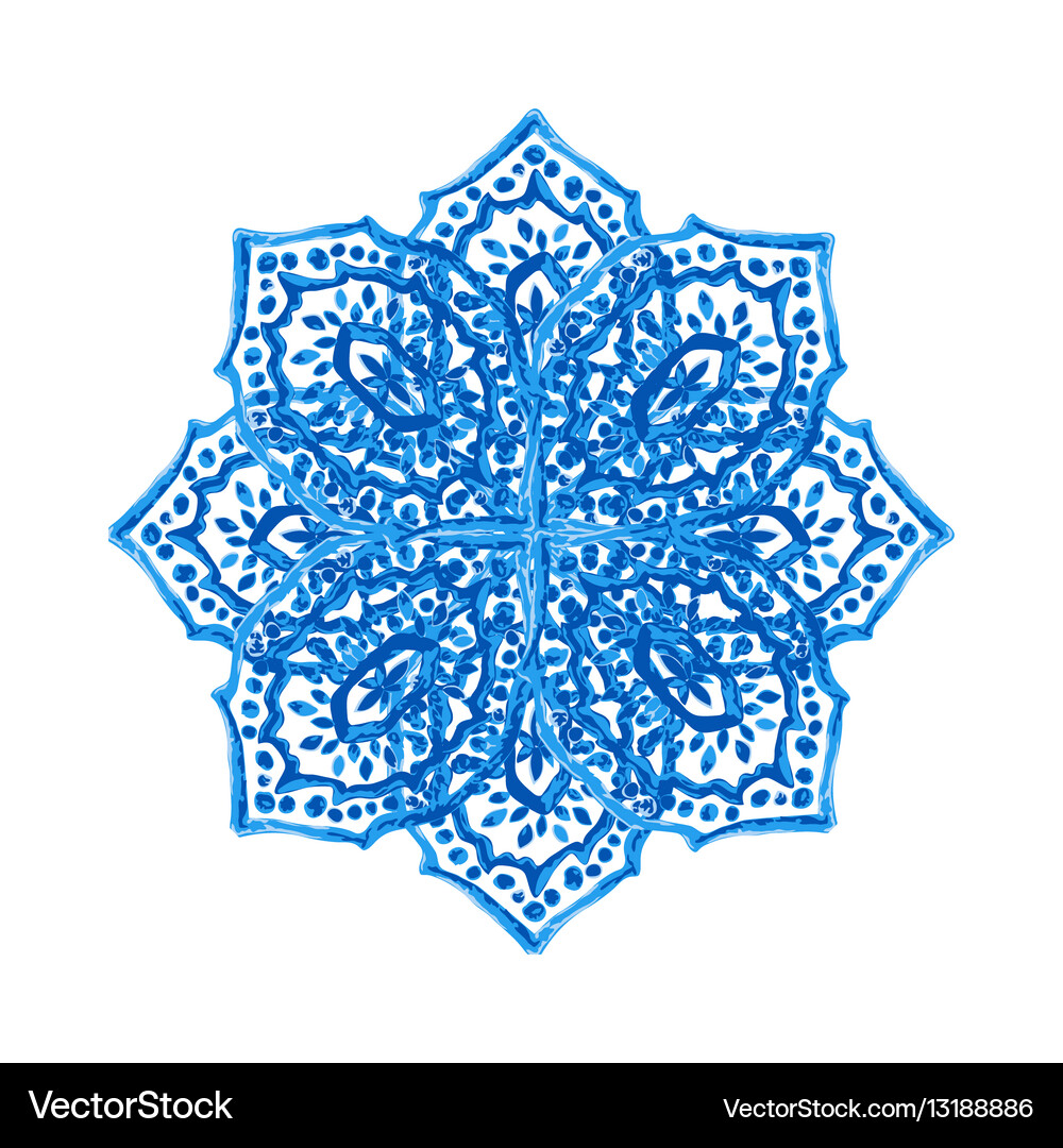 Blue winter snowflake Royalty Free Vector Image