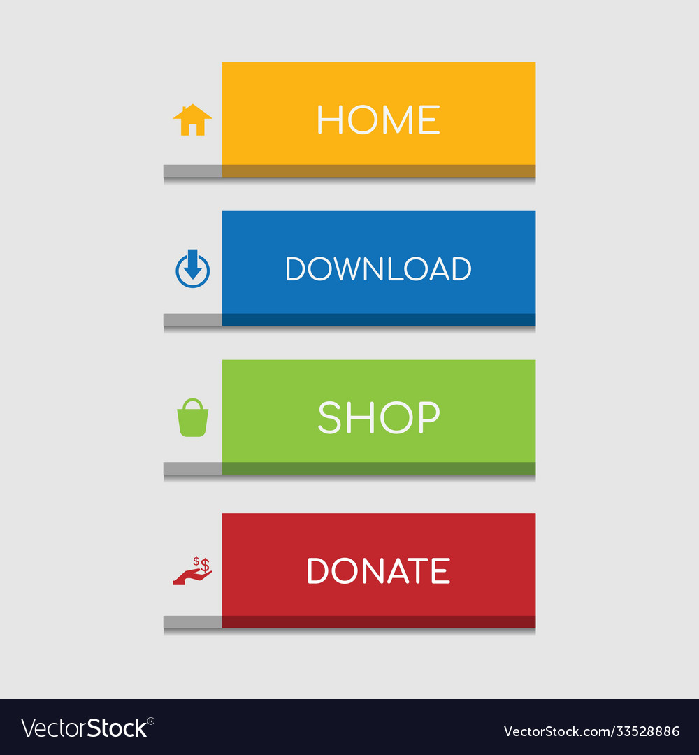Colorful flat web design button