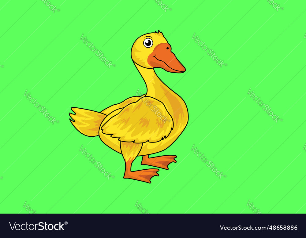 Cute duck was designed using lines
