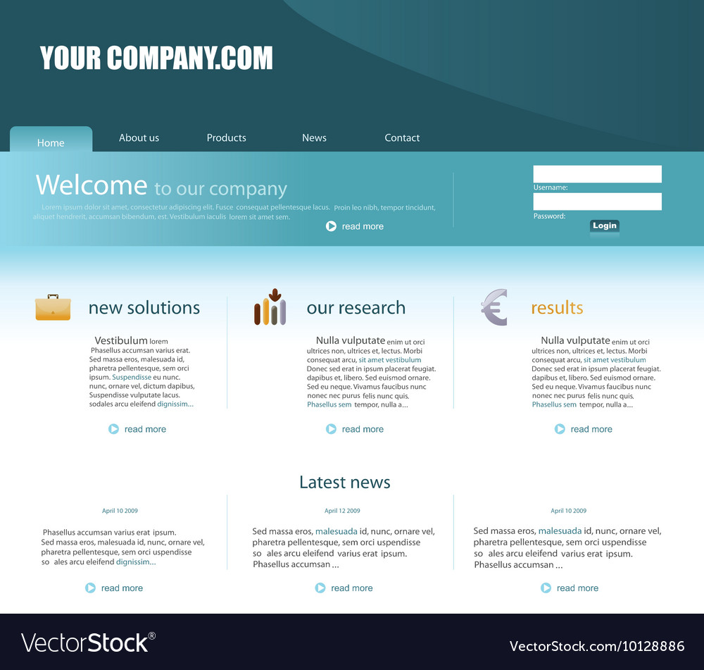 Editable website template