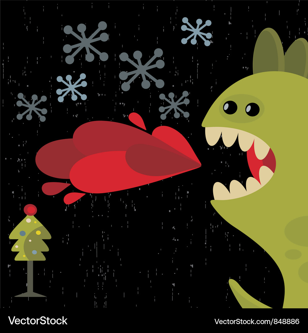 Fire breathing dragon Royalty Free Vector Image