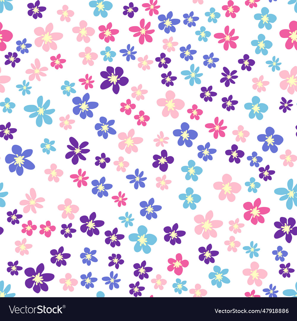 Floral seamless pattern with pink lavender blue vector image Floral seamless pattern with pink lavender blue