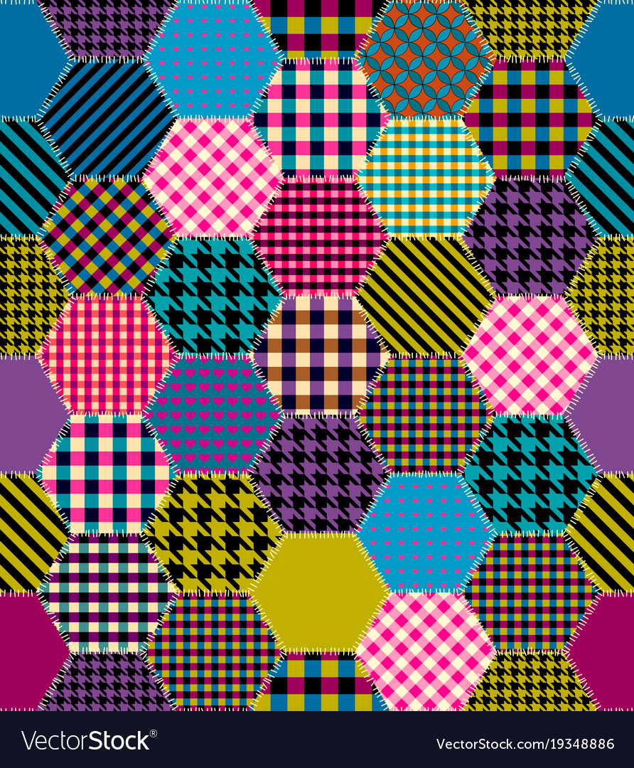Geometric patchwork pattern of a squares