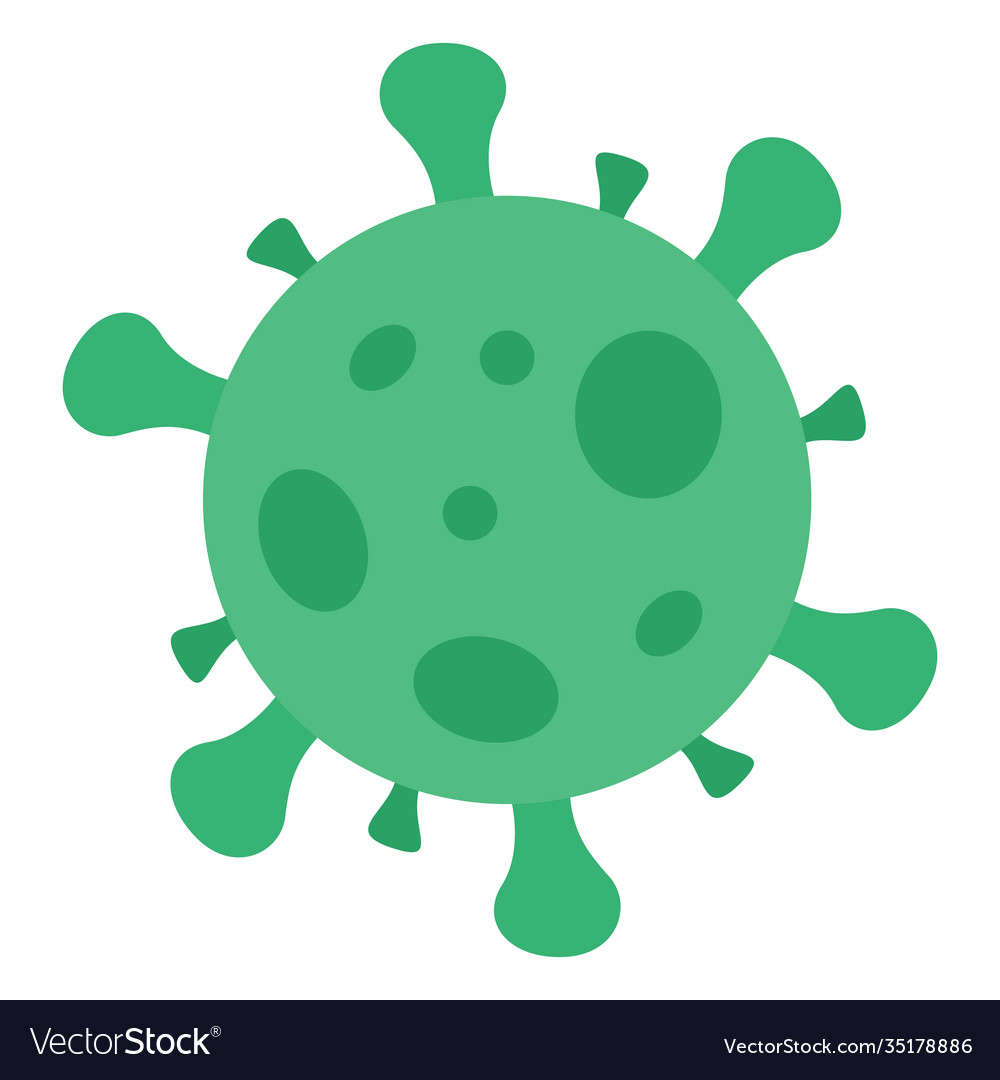 Green virus icon with modern flat style icon Vector Image