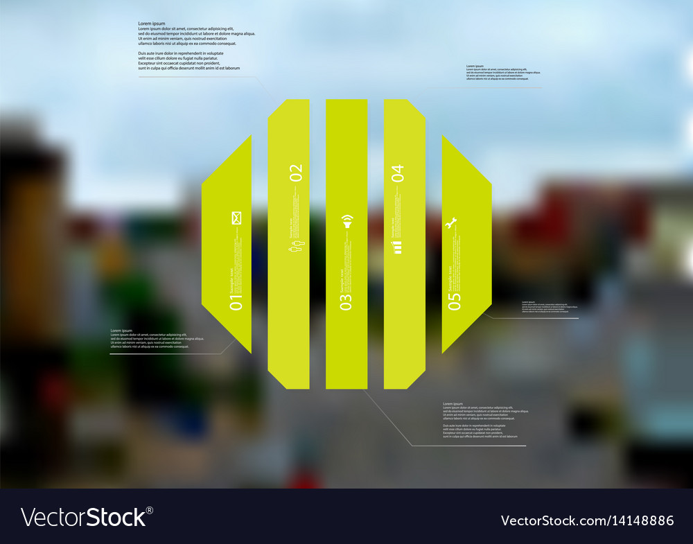 Infographic template with octagon vertically