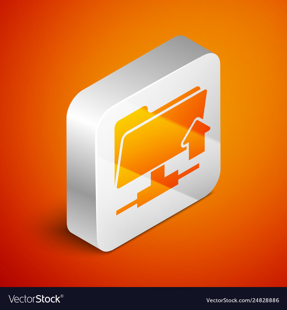Isometric ftp folder upload icon isolated