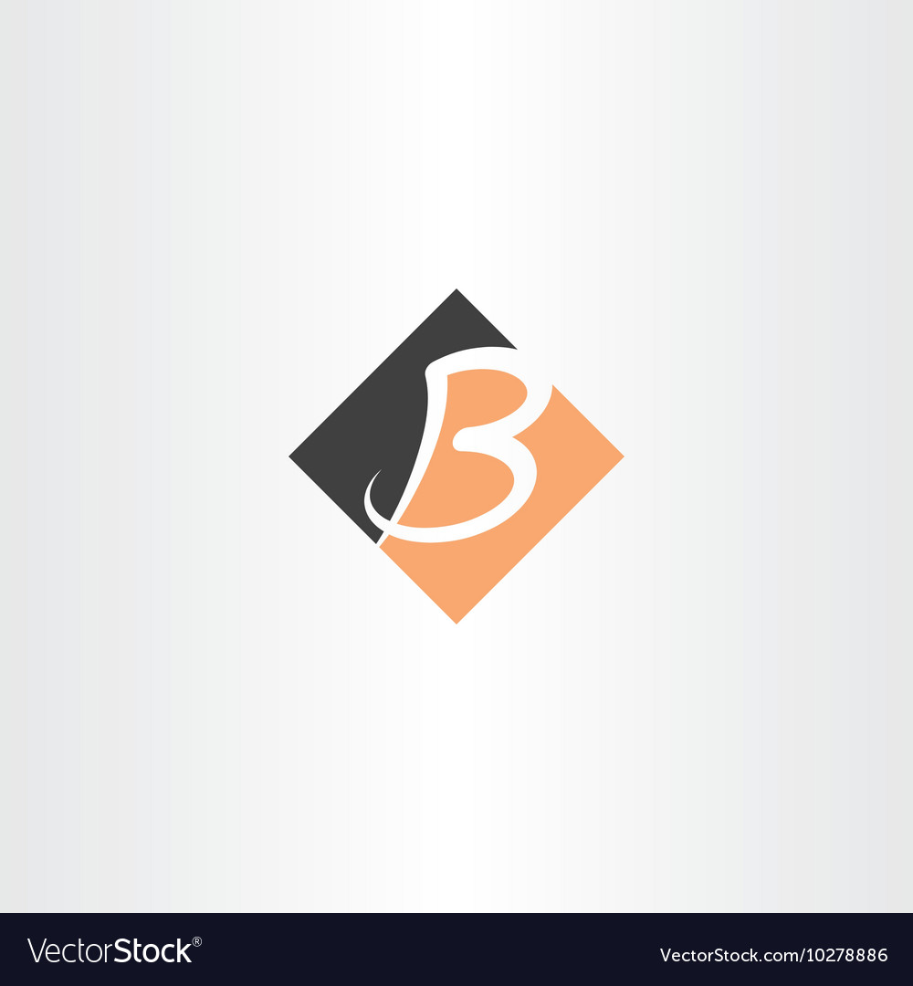 Letter b orange black icon logo