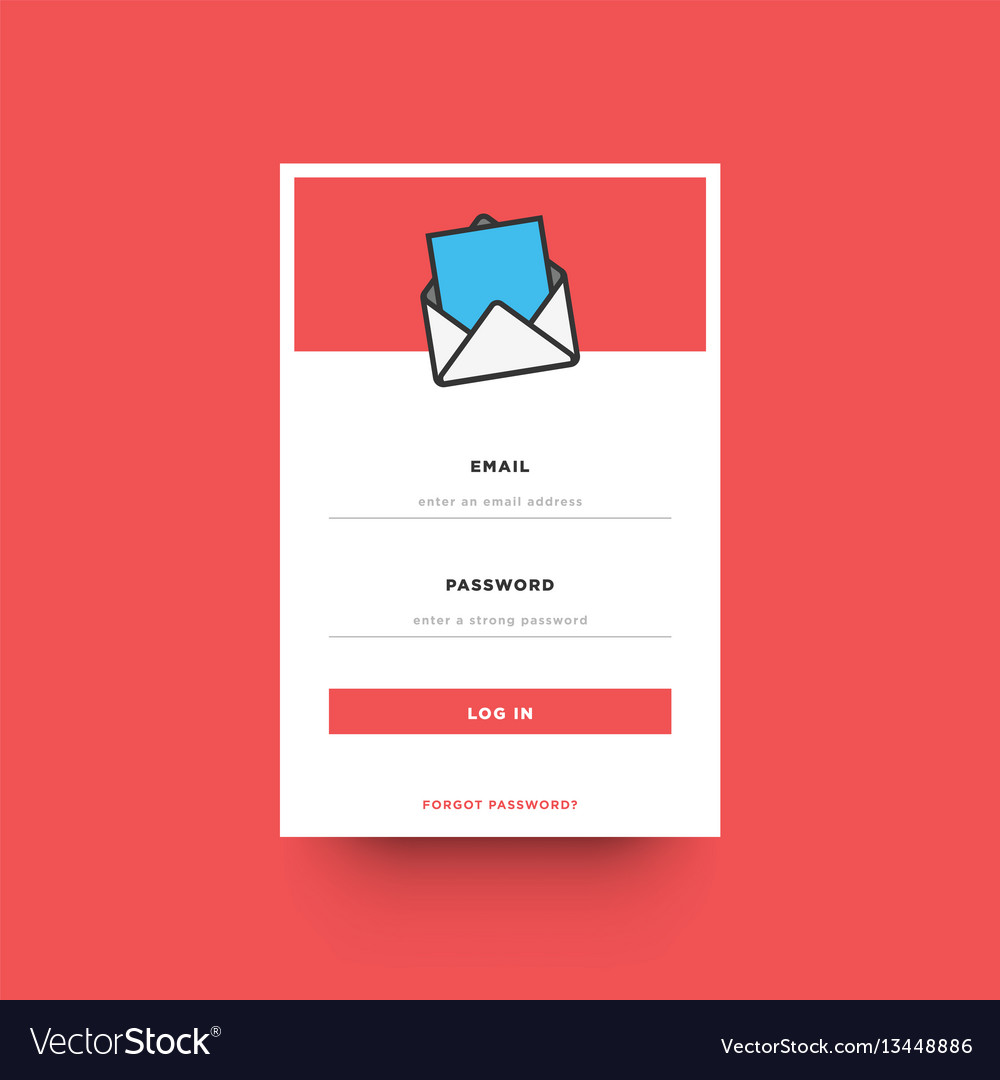 Login Box UI - Flat Style