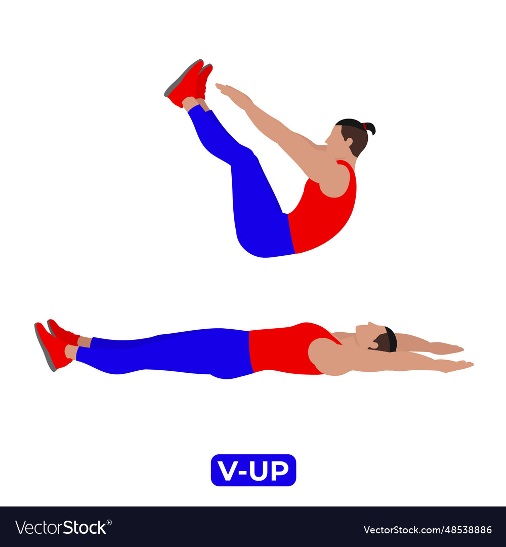 Man doing v up exercise for abs and core