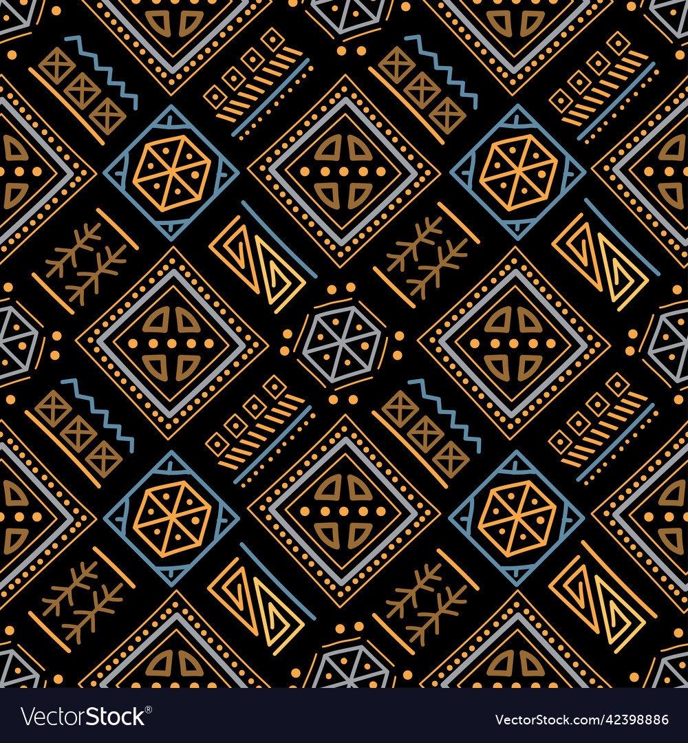 Mayan patchwork seamless pattern bright