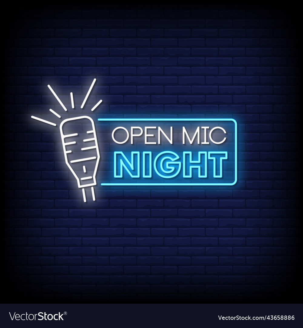 open mic neon sign