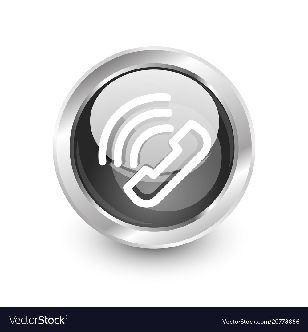 Phone support call center button vector image Phone support call center button
