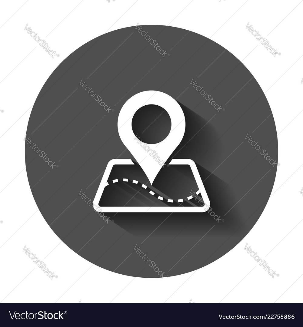 Pin map icon in flat style gps navigation vector image Pin map icon in flat style gps navigation