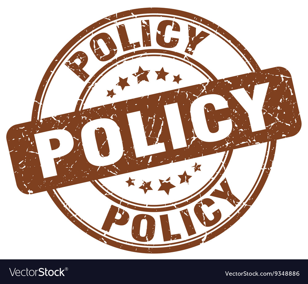 Policy brown grunge round vintage rubber stamp Vector Image