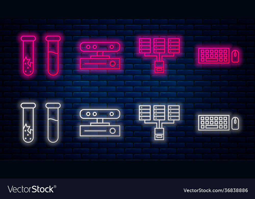 Set line motion sensor server data web hosting vector image Set line motion sensor server data web hosting