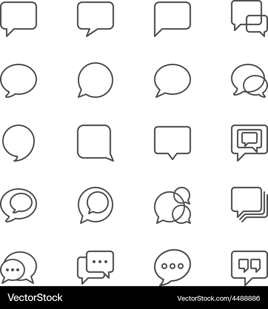Speech bubble thin icons Royalty Free Vector Image