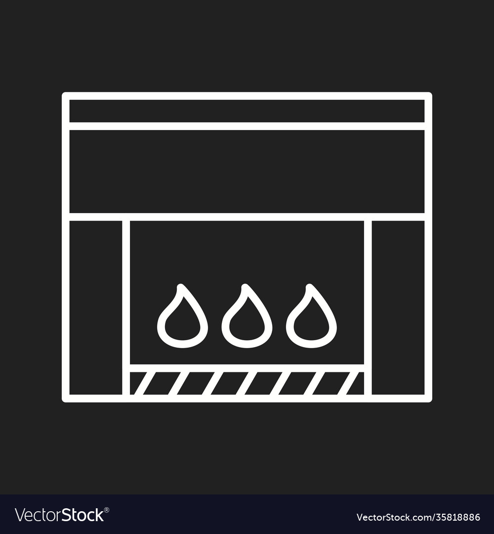 Unique electric fireplace line icon