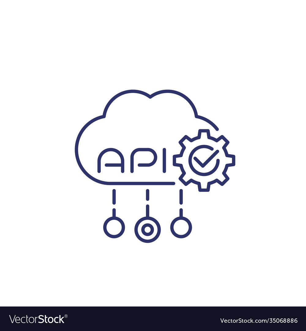 Web Api Software Integration Line Icon Royalty Free Vector