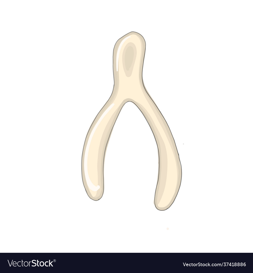 Wishbone in flat style Royalty Free Vector Image