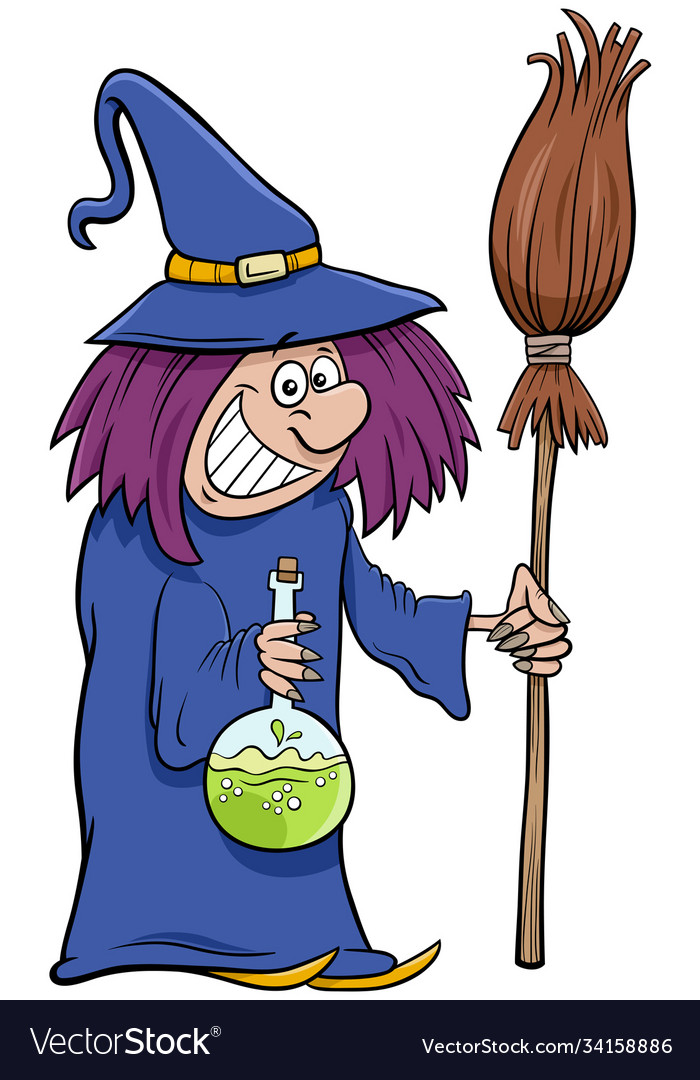 Witch halloween character cartoon Royalty Free Vector Image