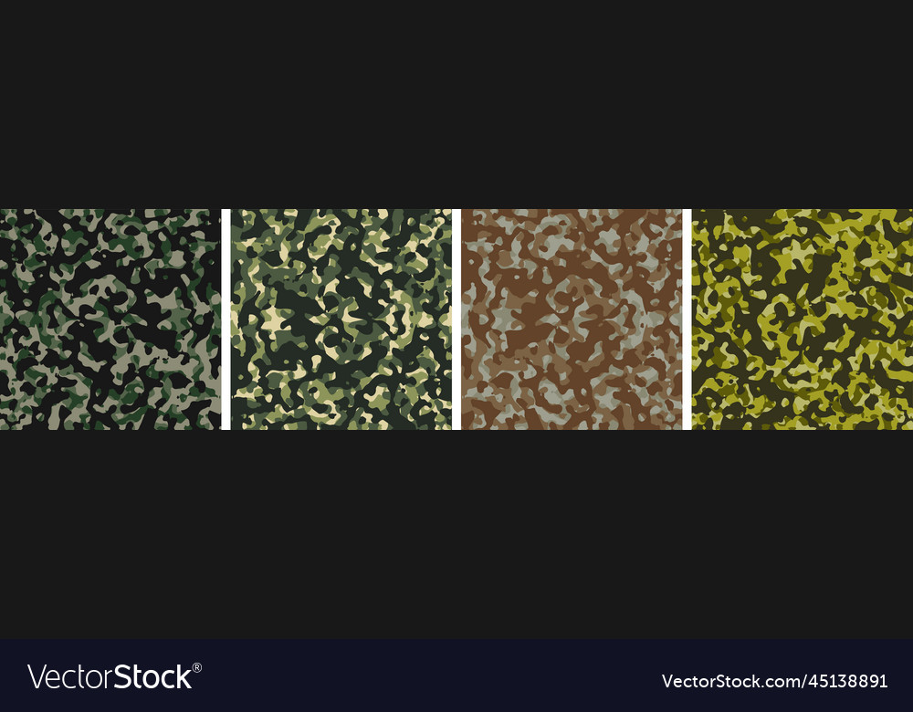 4 camouflage background set pattern design vector image 4 camouflage background set pattern design