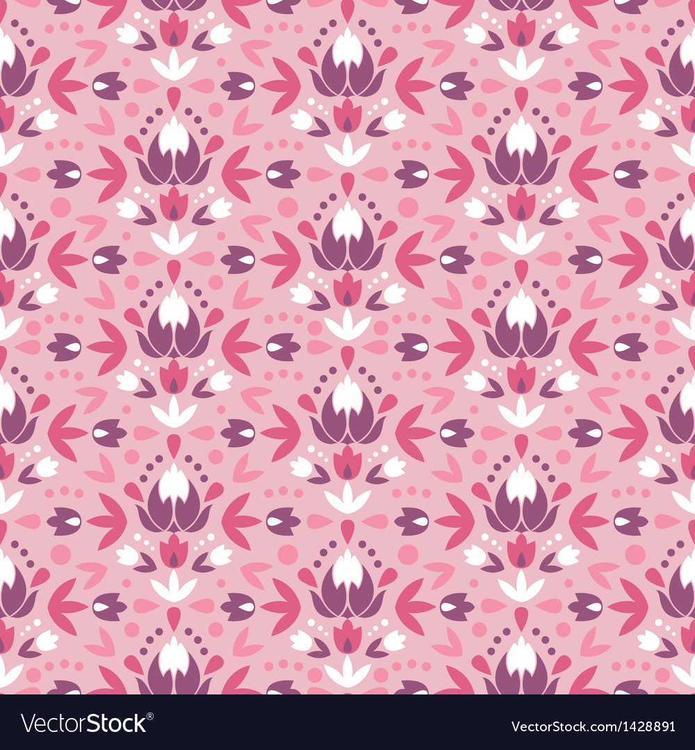 Abstract damask flowers seamless pattern