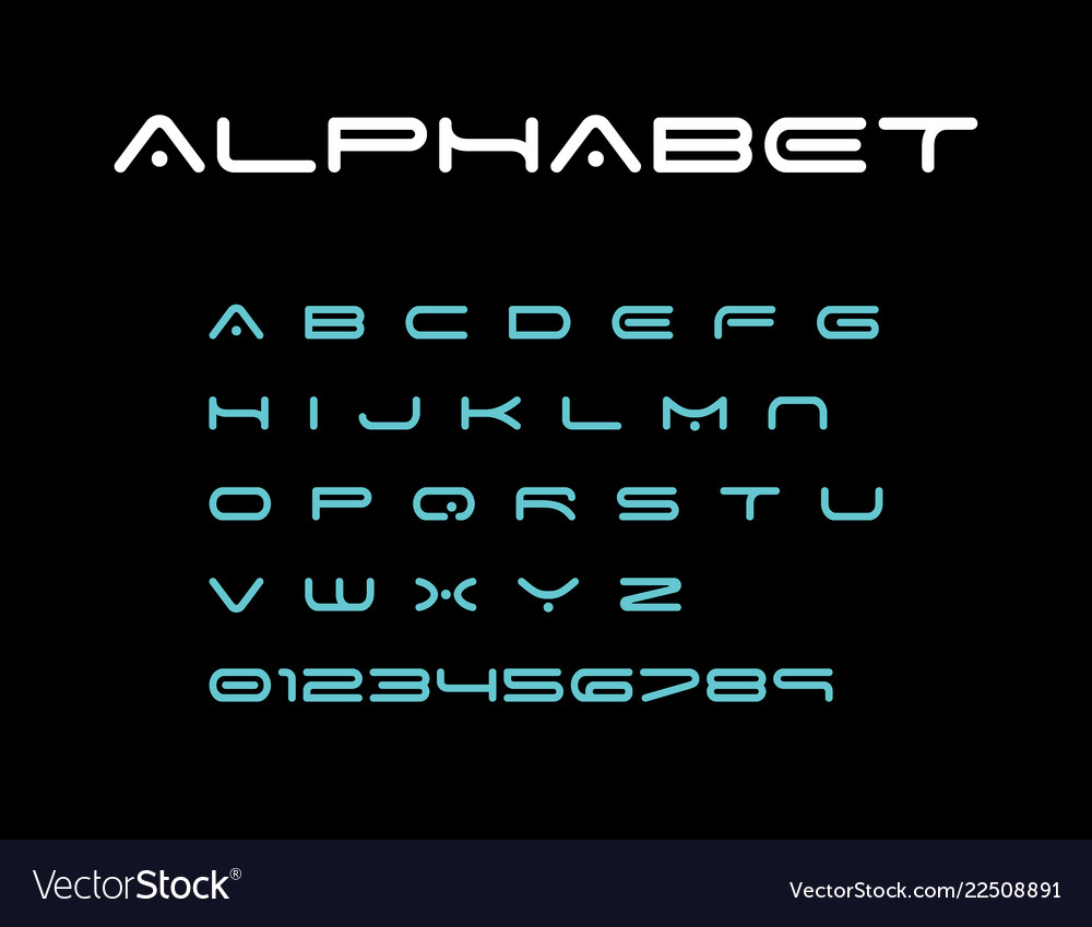 Download Alphabet modern font space typeface minimalist Vector Image