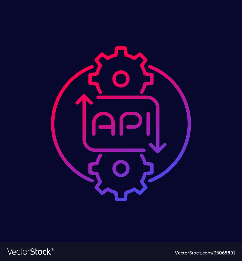 Api Linear Icon For Web Royalty Free Vector Image