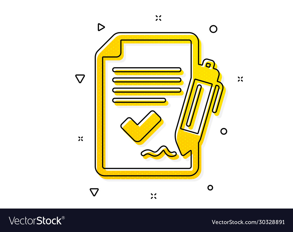 Approved agreement icon sign document symbol Vector Image