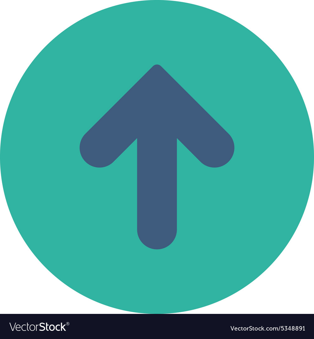 Arrow up flat cobalt and cyan colors round button