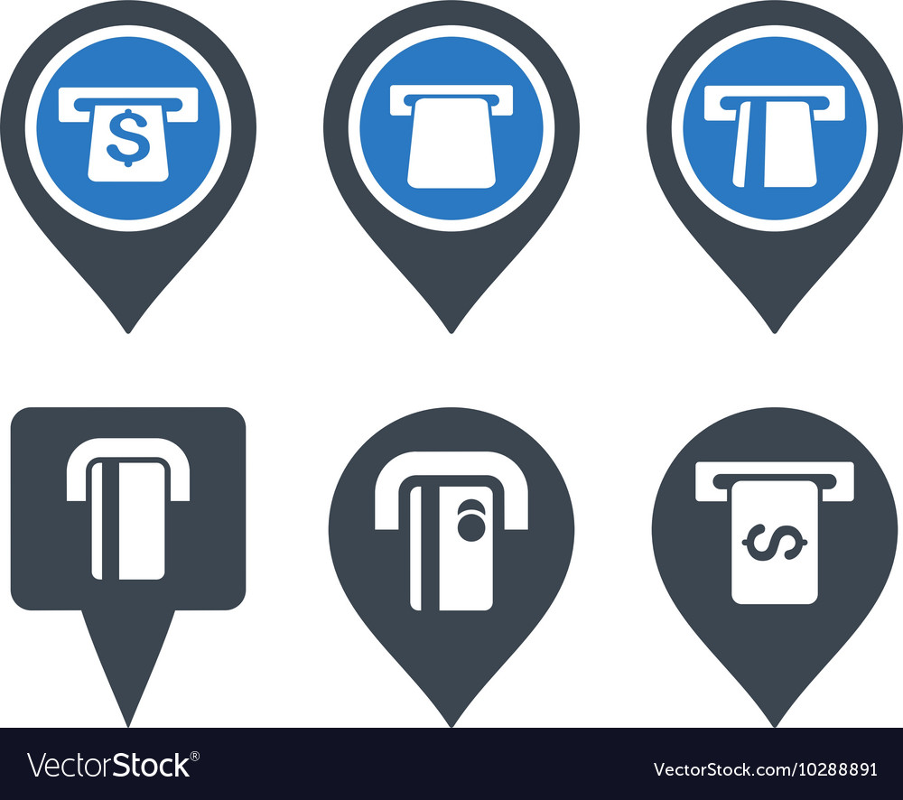 Atm map pointer flat icons