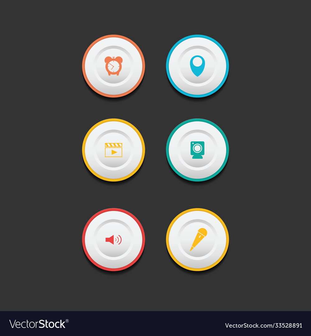 Circle web design button collection vector image Circle web design button collection