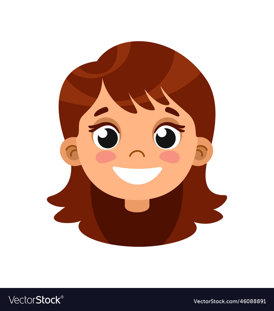 Cute Smiling Girl Head