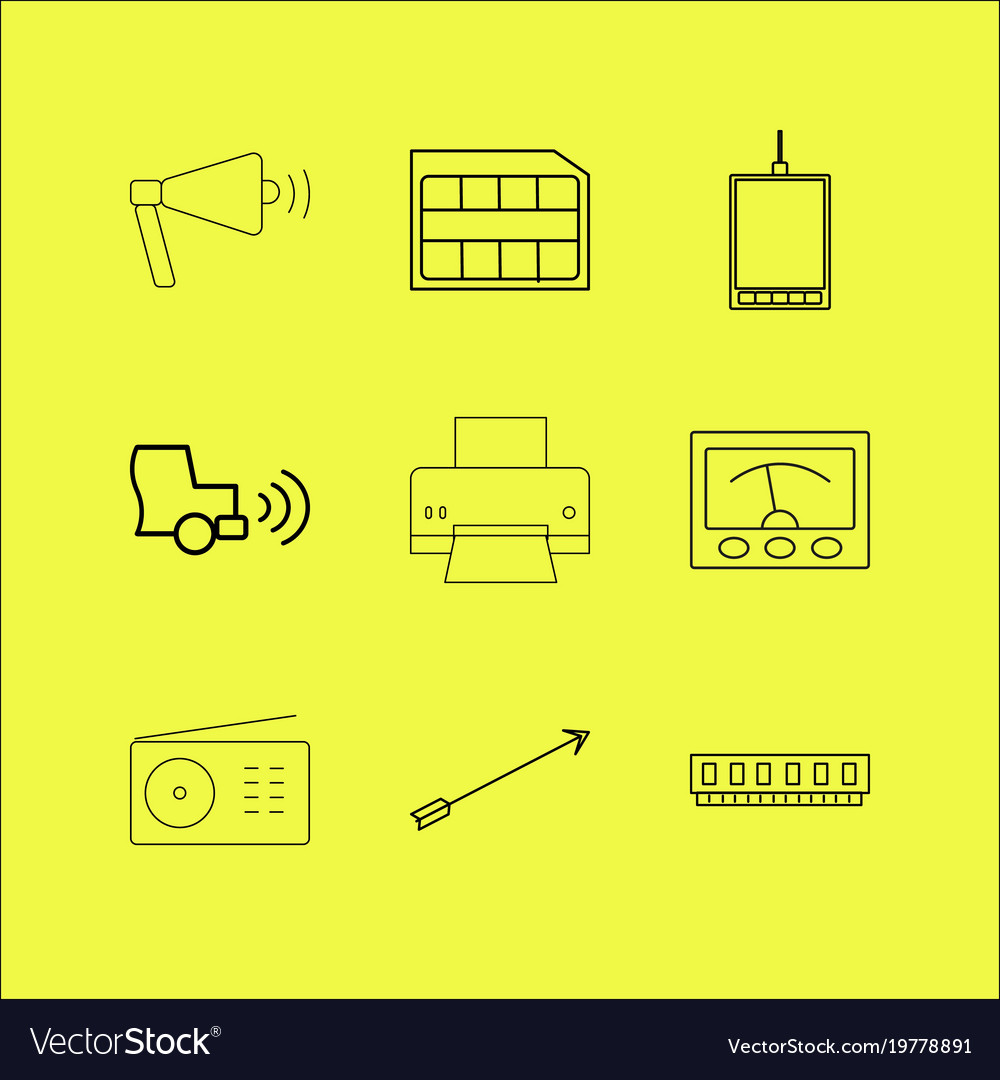 Devices linear icon set simple outline icons
