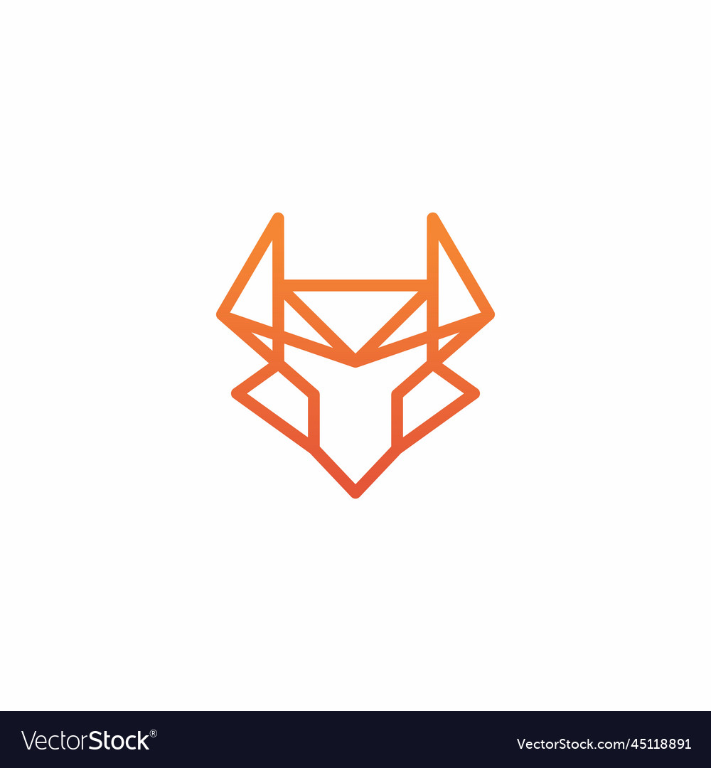 Fox Robotic Logo Design Umrisslinie