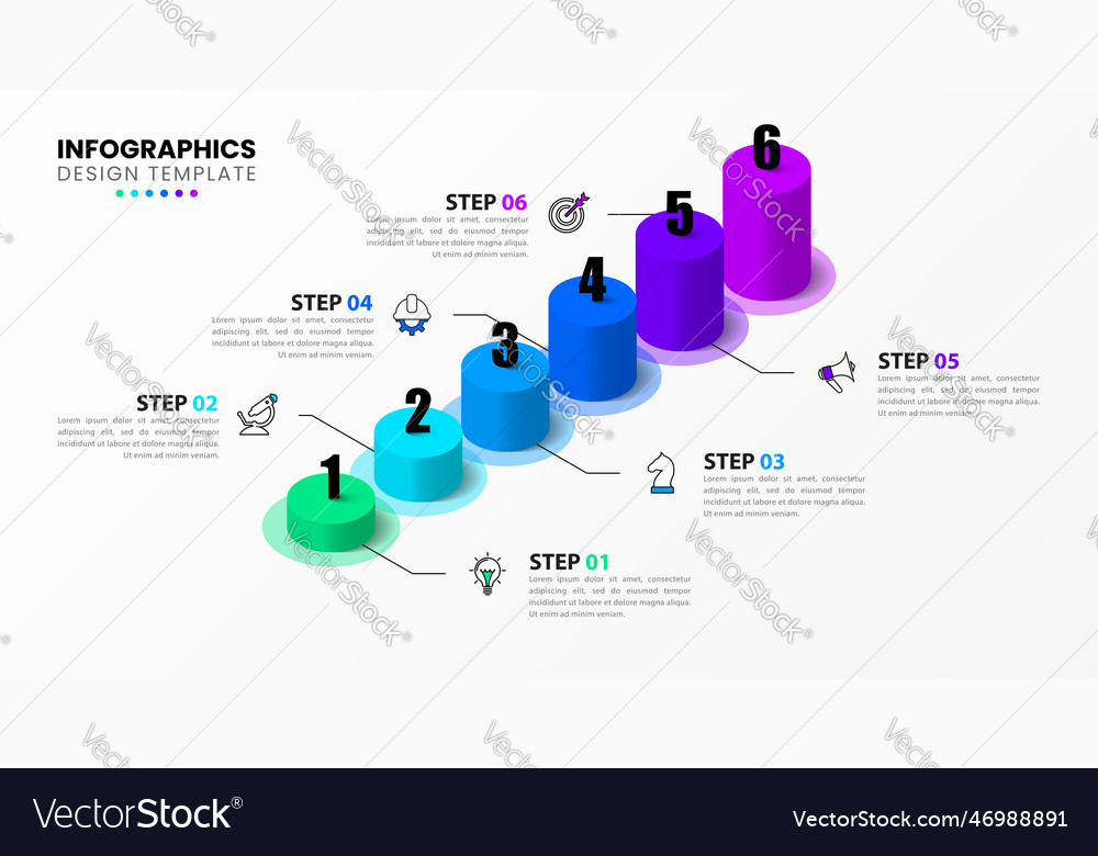 Infographic template with icons and 6 options vector image Infographic template with icons and 6 options
